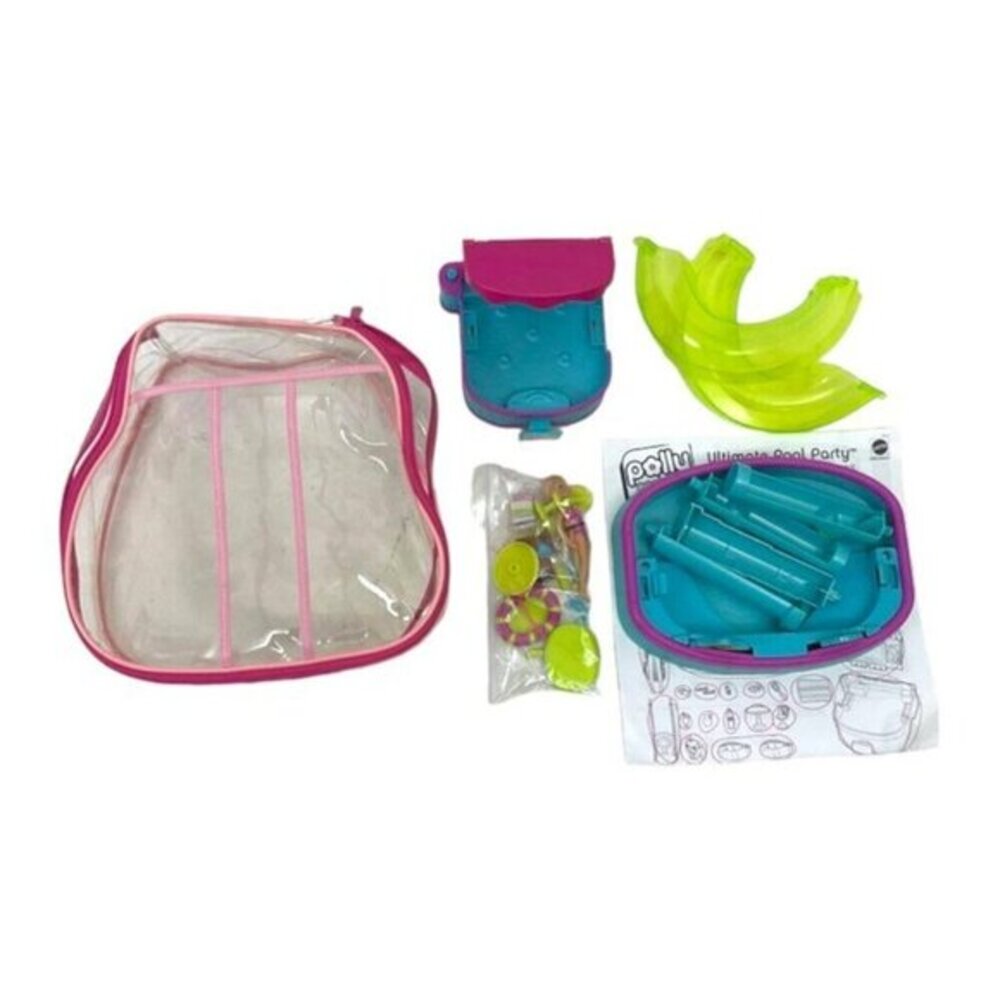 Polly Pockets Ultimate Pool Party Dolls & Accessories Playset COMPLETE #L9882